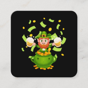 Carte De Visite Carré Bière Leprechaun irlandais Saint Patrick