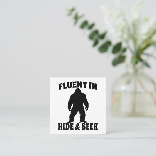Carte De Visite Carré Bigfoot Drôle - Courant en Cache-Cache (Debout devant)