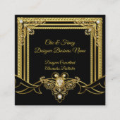 Carte De Visite Carré Bijou or Black Elegant Designer (Devant)