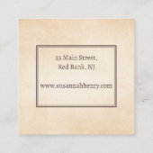 Carte De Visite Carré Bijouterie artisanale Rustique Kraft en or (Dos)