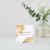 Carte De Visite Carré Bijouterie artisanale Rustique Kraft en or (Debout devant)