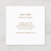 Carte De Visite Carré Bijouterie, bijouterie perlée (Dos)