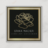 Carte De Visite Carré bijouterie joli et chic noir (Devant)