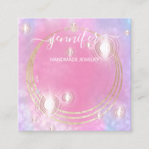 Carte De Visite Carré Bijoux artisanal Logo personnalisé Holographe Futu