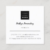 Carte De Visite Carré Bijoux de luxe perles or blanc VIP (Dos)