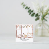 Carte De Visite Carré Bijoux de luxe perles Rose or encadré (Debout devant)