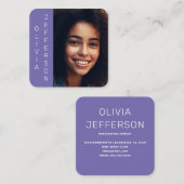 Carte De Visite Carré Bijoux simple moderne Photo d'artiste (Devant / Derrière)