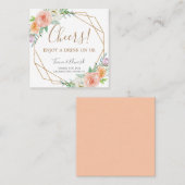 Carte De Visite Carré Billet de boisson Fleurs aquarelles géométriques (Devant / Derrière)