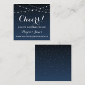 Carte De Visite Carré Billet de boisson pour Mariage de nuit étoilé (Devant / Derrière)