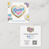 Carte De Visite Carré biscuit glacé logo de la boulangerie petite entrep (Devant / Derrière)