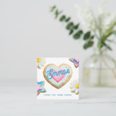 Carte De Visite Carré biscuit glacé logo de la boulangerie petite entrep (Debout devant)