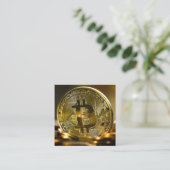 Carte De Visite Carré bitcoin (Debout devant)