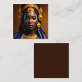 Carte De Visite Carré Black African Woman (Devant / Derrière)