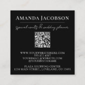 Carte De Visite Carré Black Floral Elegant Professionnel (Dos)