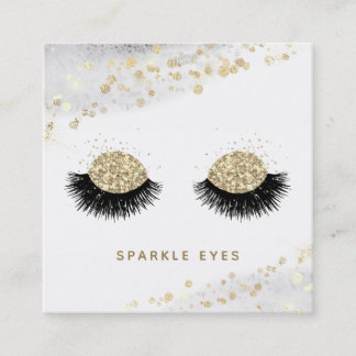 Carte De Visite Carré *~* Black Gold Grey Eyes Lashes Glam Luxe