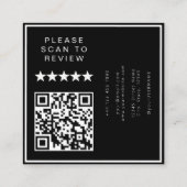 Carte De Visite Carré Black Lash Tech Photo Collage Code QR & Avis (Dos)