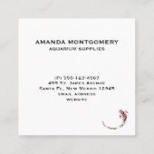 Carte De Visite Carré Black & Red Japanese Koi Fish Artistic (Dos)