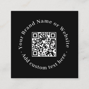 Carte De Visite Carré Black Scan Me QR Moderne Contact Professionnel