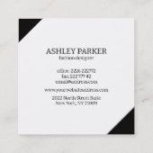 Carte De Visite Carré Black & White Arrière - plan Rose Gold Frame (Dos)