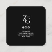 Carte De Visite Carré Black | White Texture Social Media QR Code (Dos)