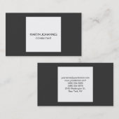 Carte de visite Carré blanc gris clair simple (Devant / Derrière)