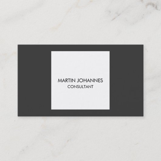 Carte de visite Carré blanc gris clair simple (Devant)