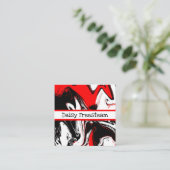 Carte De Visite Carré Blanc Noir Dans Les Arbres (Debout devant)