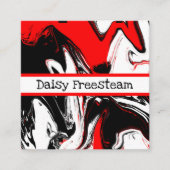 Carte De Visite Carré Blanc Noir Dans Les Arbres (Devant)