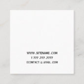 Carte De Visite Carré Blanc noir minimal élégant (Dos)