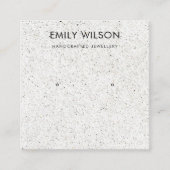 CARTE DE VISITE CARRÉ BLANC TERRAZZO TEXTURE STUD EARRING AFFICHER LOGO (Devant)