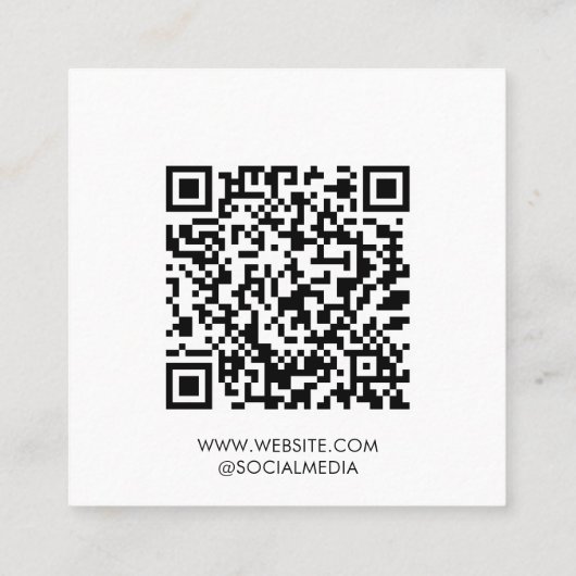 Carte De Visite Carré BLANCHE | Logo | Code QR (Dos)
