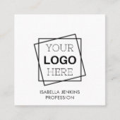 Carte De Visite Carré BLANCHE | Logo | Code QR (Devant)