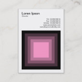 Carte De Visite Carré Blé - Noir à Rose (Dos)