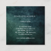 Carte De Visite Carré Bleu Abstrait Beauty Stylist (Dos)