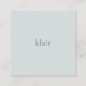 Carte De Visite Carré Bleu clair | Nom et code QR ultra minimaux (Devant)