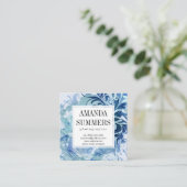 Carte De Visite Carré Bleu contemporain (Debout devant)