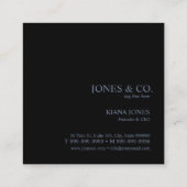 Carte De Visite Carré Bleu de bande métallique minimale ID792 (Dos)