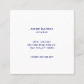 Carte De Visite Carré Bleu de marine marine moderne (Dos)