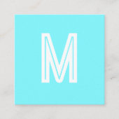 Carte De Visite Carré bleu électrique - monogramme gras (Devant)