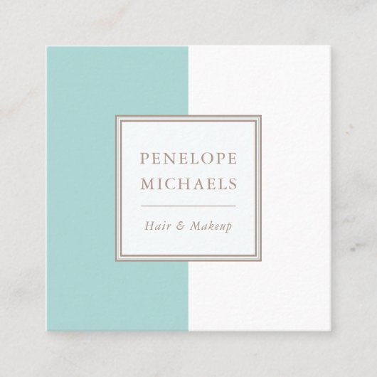 Carte De Visite Carré Bleu et blanc tendance (Devant)