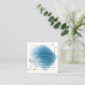 Carte de visite Carré Bleu et Or (Debout devant)