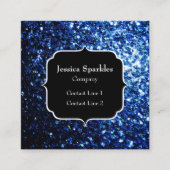 Carte De Visite Carré Bleu foncé foncé brillant parties scintillant scin (Devant)