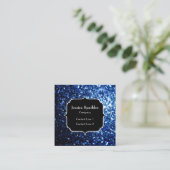 Carte De Visite Carré Bleu foncé foncé brillant parties scintillant scin (Debout devant)