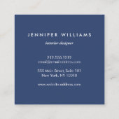 Carte De Visite Carré Bleu Ginger Pottery Logo Designer Blanc/Bleu (Dos)