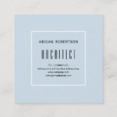 Carte De Visite Carré Bleu gris, blanc triangles et monogramme moderne (Dos)