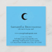 Carte De Visite Carré Bleu Minimal Moderne Céleste Soleil Lune (Dos)