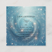 Carte De Visite Carré Bleu Océan subtil parties scintillant douce arrièr (Dos)