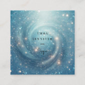 Carte De Visite Carré Bleu Océan subtil parties scintillant douce arrièr (Devant)