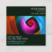 Carte De Visite Carré Bleu orange rose moderne Art Abstrait Motif #24 (Dos)