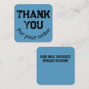 Carte De Visite Carré Bleu Pétrole Style de Rue Grunge Merci